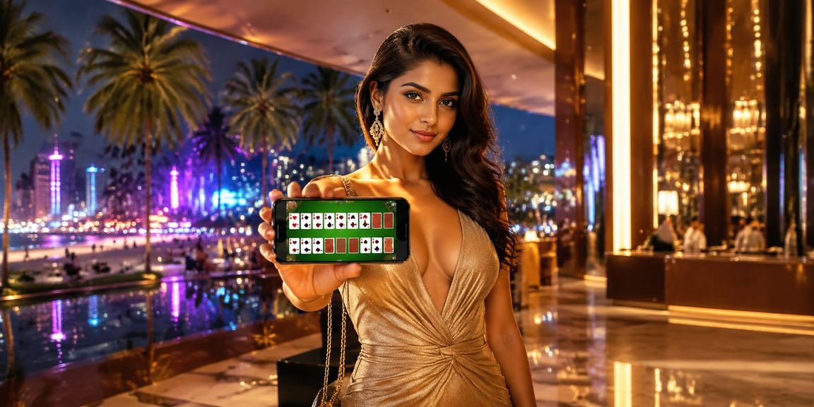 VIP player enjoying rummy at a beach setting in Goa